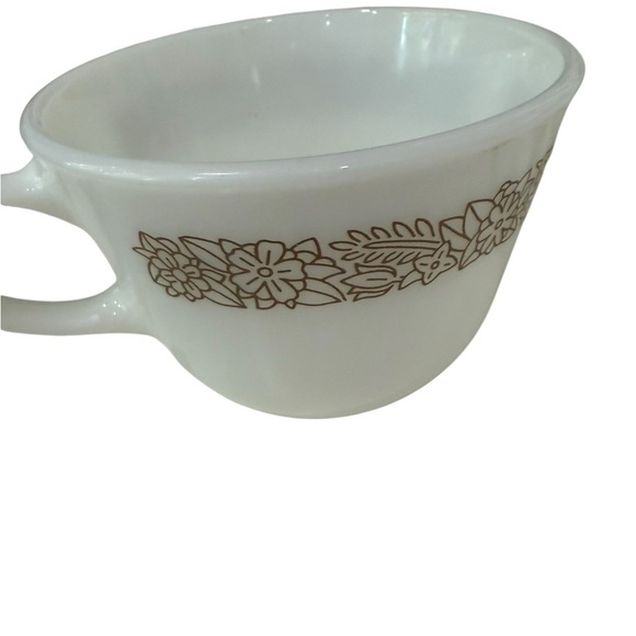 Pyrex Woodland Brown 4 Milk Glass Coffee Mugs 1978- 1983 Vintage Kitschy Collect - Picture 8 of 9